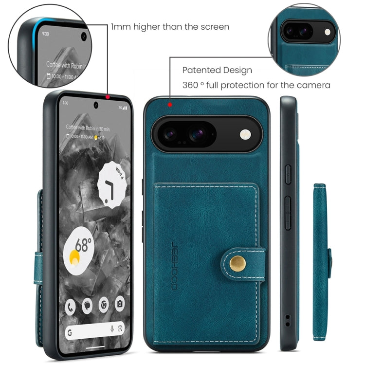 For Google Pixel 9 JEEHOOD J01 Retro Magnetic Detachable Wallet Phone Case(Blue) - Google Cases by JEEHOOD | Online Shopping South Africa | PMC Jewellery | Buy Now Pay Later Mobicred