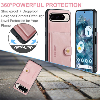 For Google Pixel 9 Pro JEEHOOD J01 Retro Magnetic Detachable Wallet Phone Case(Pink) - Google Cases by JEEHOOD | Online Shopping South Africa | PMC Jewellery | Buy Now Pay Later Mobicred