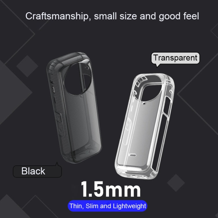 For Insta360 X4 Clear 1.5mm Soft TPU Protective Case With Hand Strap(Clear Black) - Case & Bags by PMC Jewellery | Online Shopping South Africa | PMC Jewellery | Buy Now Pay Later Mobicred