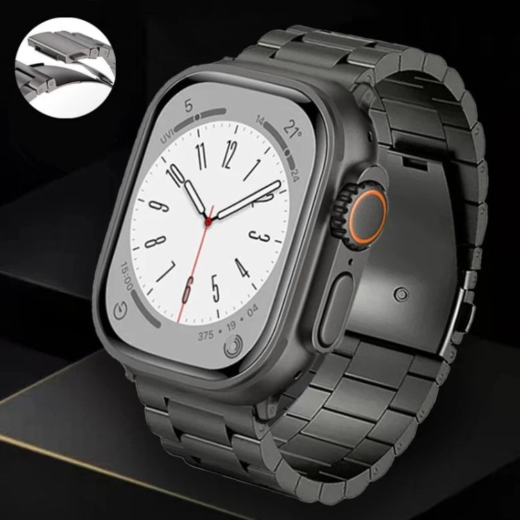 For Apple Watch SE 2023 40mm 3-Bead Flat Buckle Titanium Alloy Watch Band(Silver) - free shipping - PMC TechLife - Order now!
