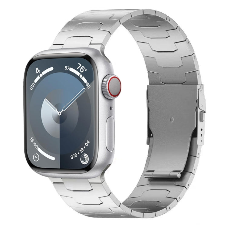For Apple Watch Series 9 45mm 26mm Oracle Safety Buckle Titanium Alloy Watch Band(Silver) - free shipping - PMC TechLife - Order now!