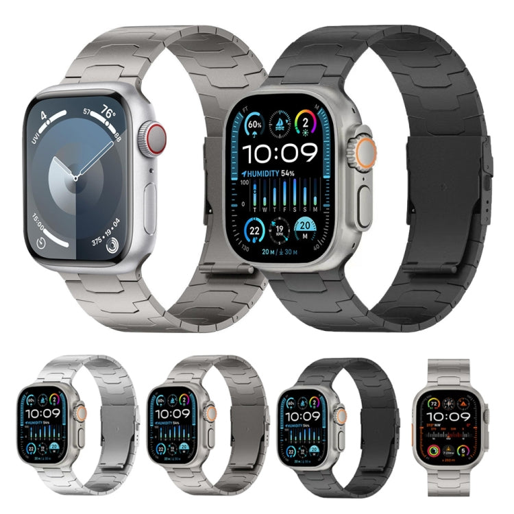 For Apple Watch Series 8 45mm 26mm Oracle Safety Buckle Titanium Alloy Watch Band(Silver) - free shipping - PMC TechLife - Order now!