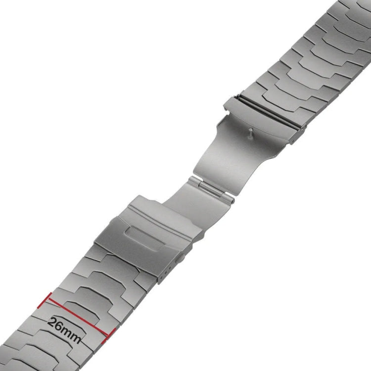 For Apple Watch Series 9 45mm 26mm Oracle Safety Buckle Titanium Alloy Watch Band(Silver) - free shipping - PMC TechLife - Order now!