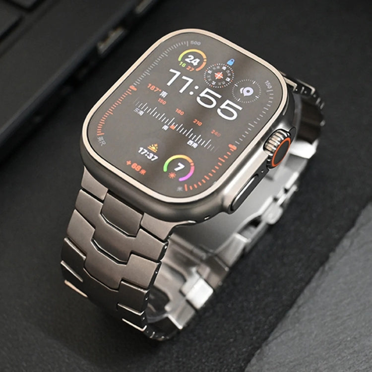 For Apple Watch Series 8 45mm 26mm Oracle Safety Buckle Titanium Alloy Watch Band(Silver) - free shipping - PMC TechLife - Order now!