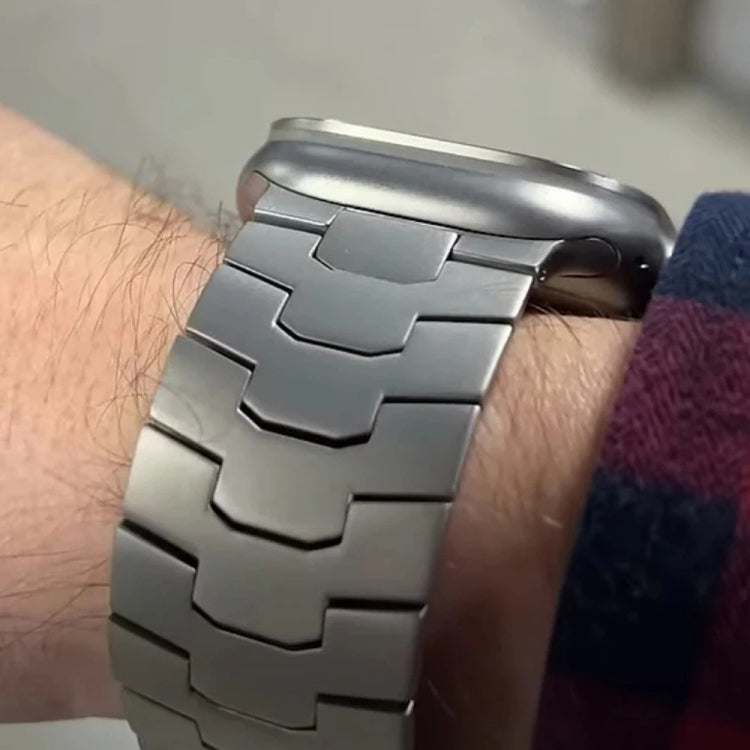 For Apple Watch Series 8 45mm 26mm Oracle Safety Buckle Titanium Alloy Watch Band(Silver) - free shipping - PMC TechLife - Order now!