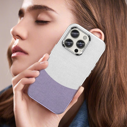 For iPhone 16 Pro Leather Texture MagSafe Magnetic TPU + PC Phone Case(Light Purple) - iPhone 16 Pro Cases by PMC Jewellery | Online Shopping South Africa | PMC Jewellery | Buy Now Pay Later Mobicred