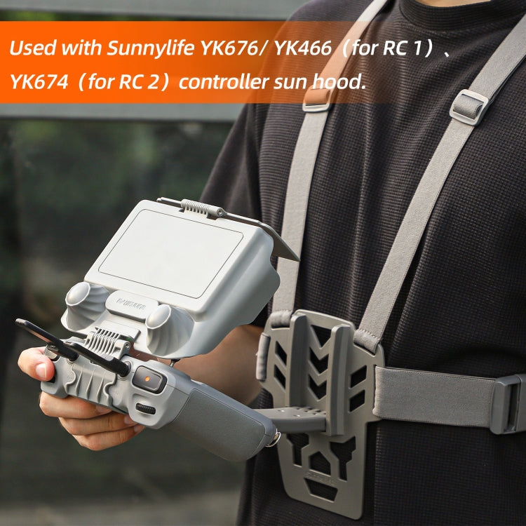 For DJI RC Pro Sunnylife Remote Control Waist Support Bracket Chest Strap(Grey) - Holder Series by Sunnylife | Online Shopping South Africa | PMC Jewellery | Buy Now Pay Later Mobicred