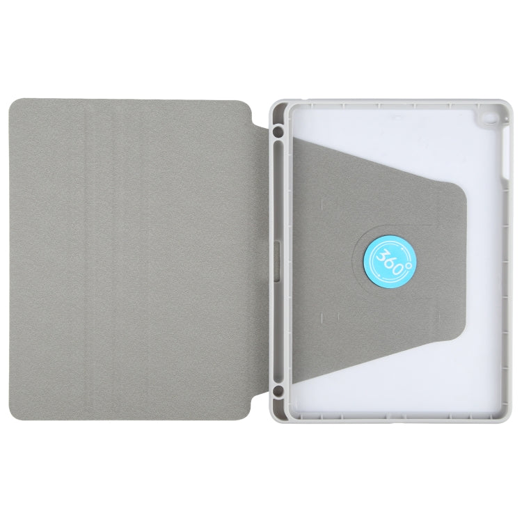 For iPad 9.7 2018 & 2017 / Air / Air2 GEBEI Acrylic TPU 3-folding Rotating Smart Tablet Leather Case withh Pen Slot(Grey) - free shipping - PMc TechLife - Order now!