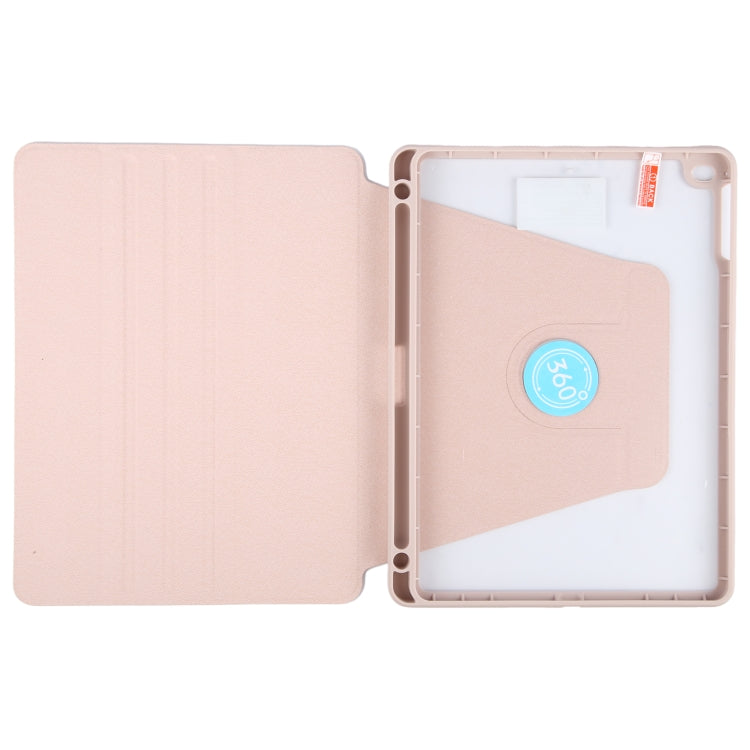 For iPad 9.7 2018 & 2017 / Air / Air2 GEBEI Acrylic TPU 3-folding Rotating Smart Tablet Leather Case withh Pen Slot(Pink) - free shipping - PMc TechLife - Order now!