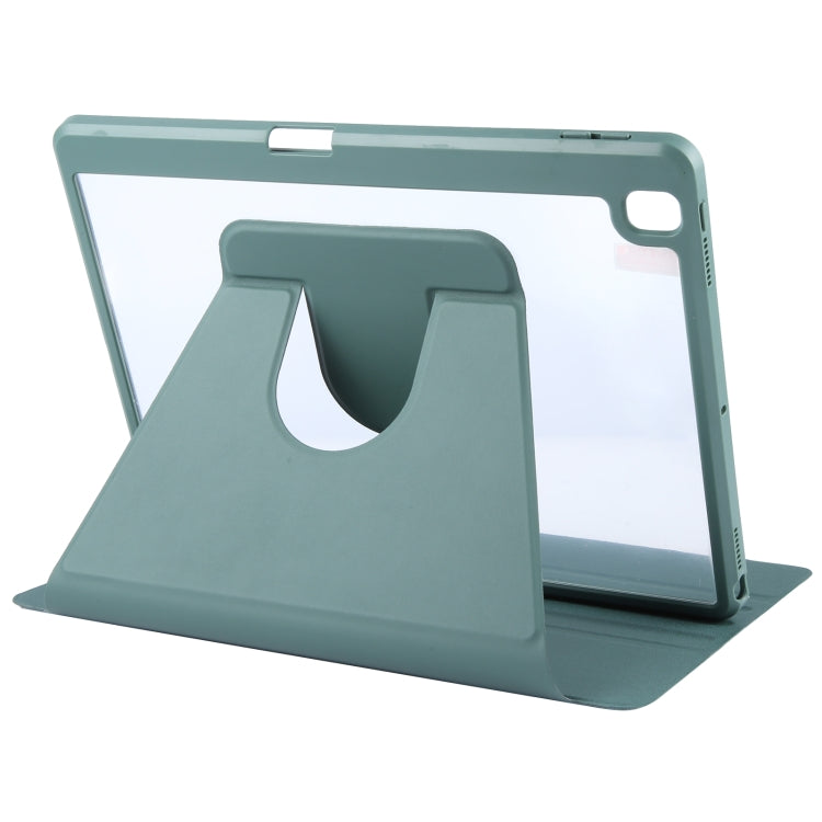 For iPad 10.2 2021 / 2020 / 2019 / Air 3 GEBEI Acrylic TPU 3-folding Rotating Smart Tablet Leather Case withh Pen Slot(Dark Green) - free shipping - PMc TechLife - Order now!
