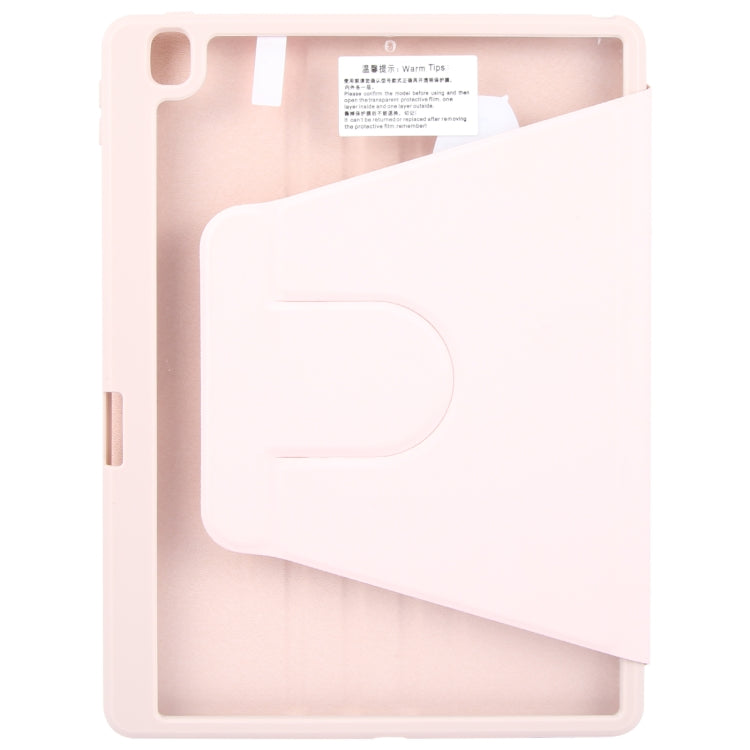 For iPad 10.2 2021 / 2020 / 2019 / Air 3 GEBEI Acrylic TPU 3-folding Rotating Smart Tablet Leather Case withh Pen Slot(Pink) - free shipping - PMc TechLife - Order now!