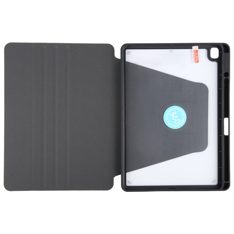 For iPad 10.2 2021 / 2020 / 2019 / Air 3 GEBEI Acrylic TPU 3-folding Rotating Smart Tablet Leather Case withh Pen Slot(Black) - free shipping - PMc TechLife - Order now!