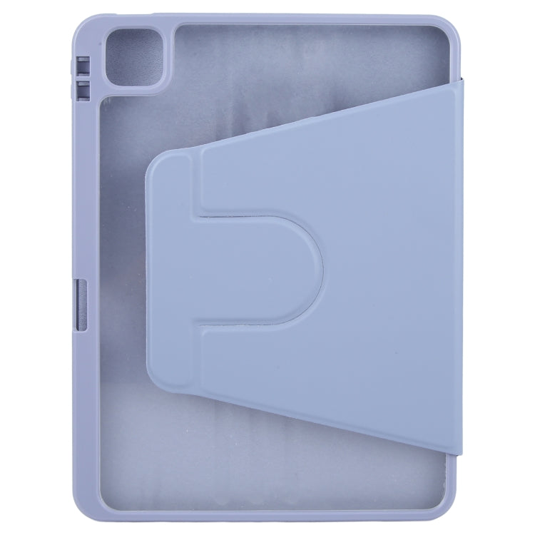 For iPad 2025 / 2022 GEBEI Acrylic TPU 3-folding Rotating Smart Tablet Leather Case withh Pen Slot(Light Purple) - free shipping - PMc TechLife - Order now!