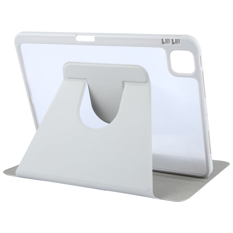For iPad 2025 / 2022 GEBEI Acrylic TPU 3-folding Rotating Smart Tablet Leather Case withh Pen Slot(Grey) - free shipping - PMc TechLife - Order now!
