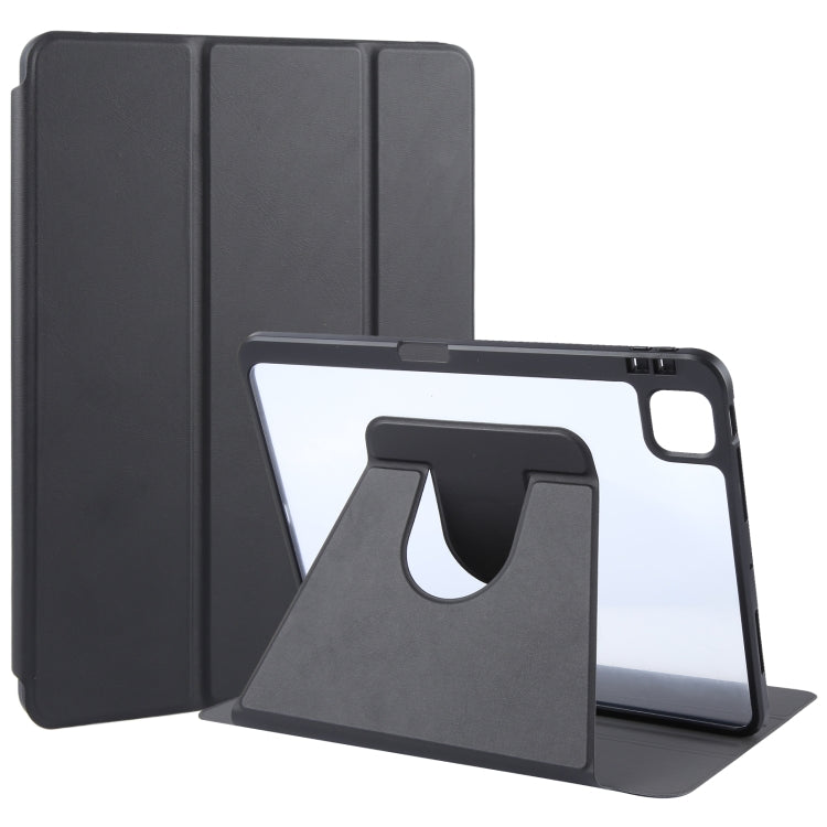 For iPad 2025 / 2022 GEBEI Acrylic TPU 3-folding Rotating Smart Tablet Leather Case withh Pen Slot(Black) - free shipping - PMc TechLife - Order now!