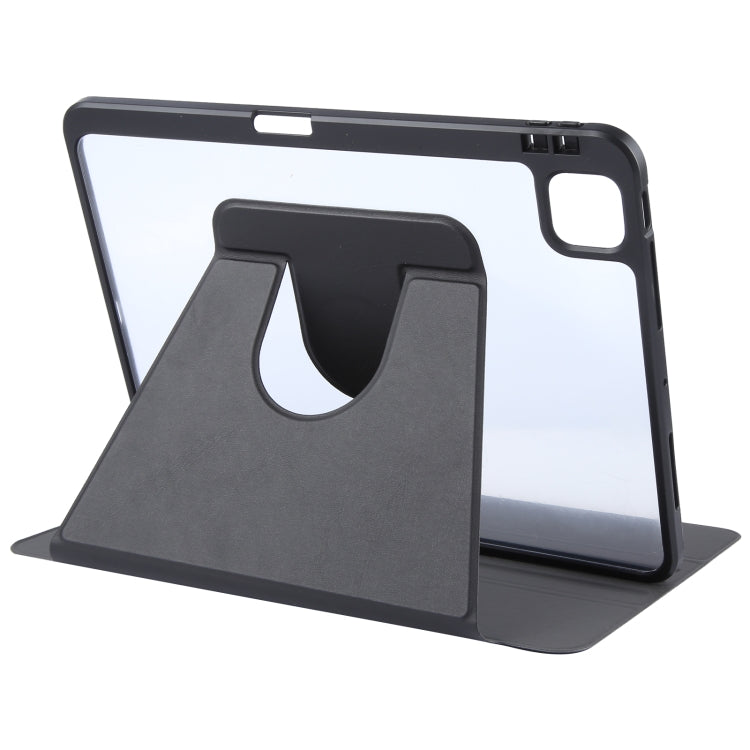 For iPad 2025 / 2022 GEBEI Acrylic TPU 3-folding Rotating Smart Tablet Leather Case withh Pen Slot(Black) - free shipping - PMc TechLife - Order now!