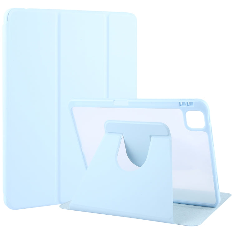 For iPad Pro 11 2022 / 2021 / 2020 GEBEI Acrylic TPU 3-folding Rotating Smart Tablet Leather Case withh Pen Slot(Sky Blue) - free shipping - PMc TechLife - Order now!