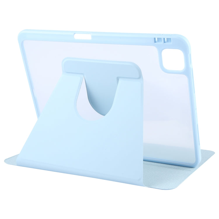 For iPad Pro 11 2022 / 2021 / 2020 GEBEI Acrylic TPU 3-folding Rotating Smart Tablet Leather Case withh Pen Slot(Sky Blue) - free shipping - PMc TechLife - Order now!