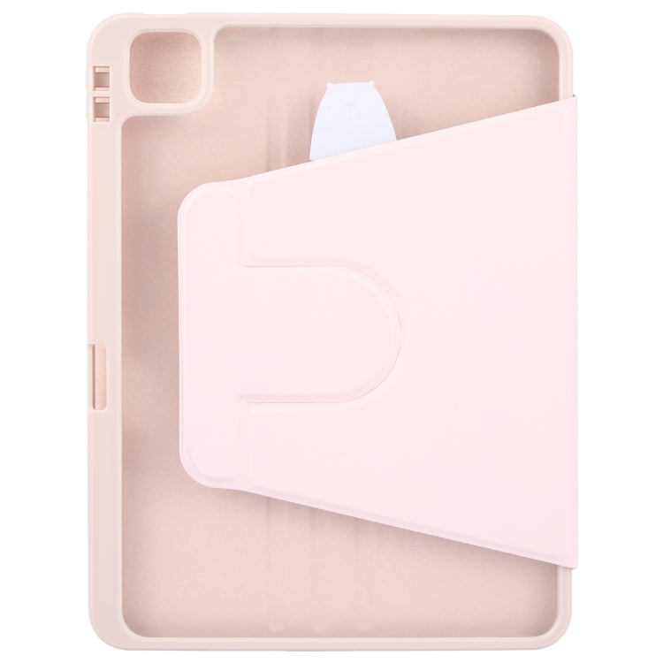 For iPad Air 13 2025 / 2024 GEBEI Acrylic TPU 3-folding Rotating Smart Tablet Leather Case withh Pen Slot(Pink) - free shipping - PMC TechLife - Order now!