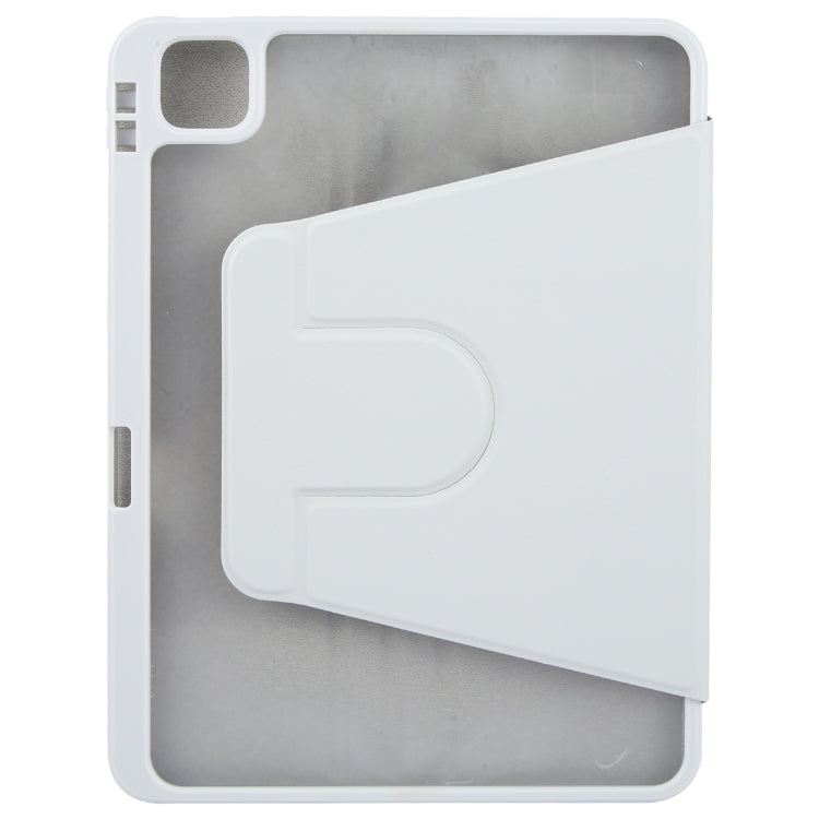 For iPad Pro 11 2024 GEBEI Acrylic TPU 3-folding Rotating Smart Tablet Leather Case withh Pen Slot(Grey) - iPad Pro 11 2024 Cases by GEBEI | Online Shopping South Africa | PMC TechLife | Buy Now Pay Later Mobicred