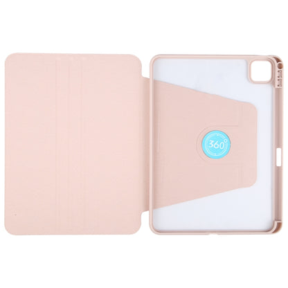 For iPad Pro 13 2024 GEBEI Acrylic TPU 3-folding Rotating Smart Tablet Leather Case withh Pen Slot(Pink) - iPad Pro 13 2024 Cases by GEBEI | Online Shopping South Africa | PMC Jewellery | Buy Now Pay Later Mobicred