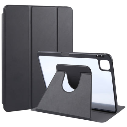 For iPad Pro 13 2024 GEBEI Acrylic TPU 3-folding Rotating Smart Tablet Leather Case withh Pen Slot(Black) - iPad Pro 13 2024 Cases by GEBEI | Online Shopping South Africa | PMC Jewellery | Buy Now Pay Later Mobicred