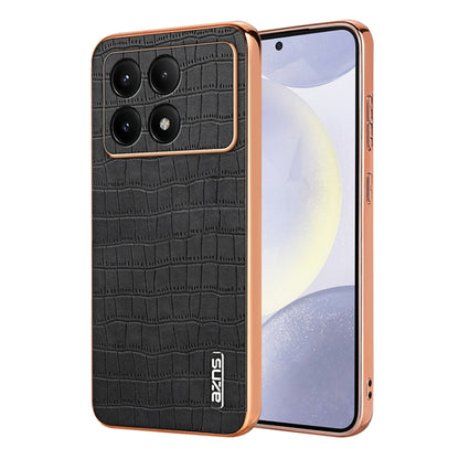 For Redmi K70 / K70 Pro AZNS Electroplated Frame Crocodile Texture Full Coverage Phone Case(Black) - K70 Cases by AZNS | Online Shopping South Africa | PMC Jewellery | Buy Now Pay Later Mobicred