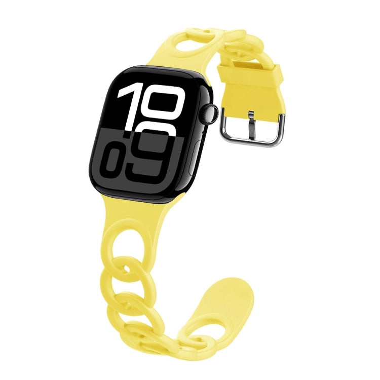 For Apple Watch Series 10 46mm Donut Hollow Silicone Watch Band(Light Yellow) - free shipping - PMc TechLife - Order now!