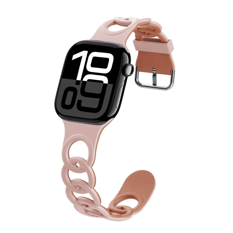 For Apple Watch Series 10 46mm Donut Hollow Silicone Watch Band(Pink Rose Grey) - free shipping - PMc TechLife - Order now!