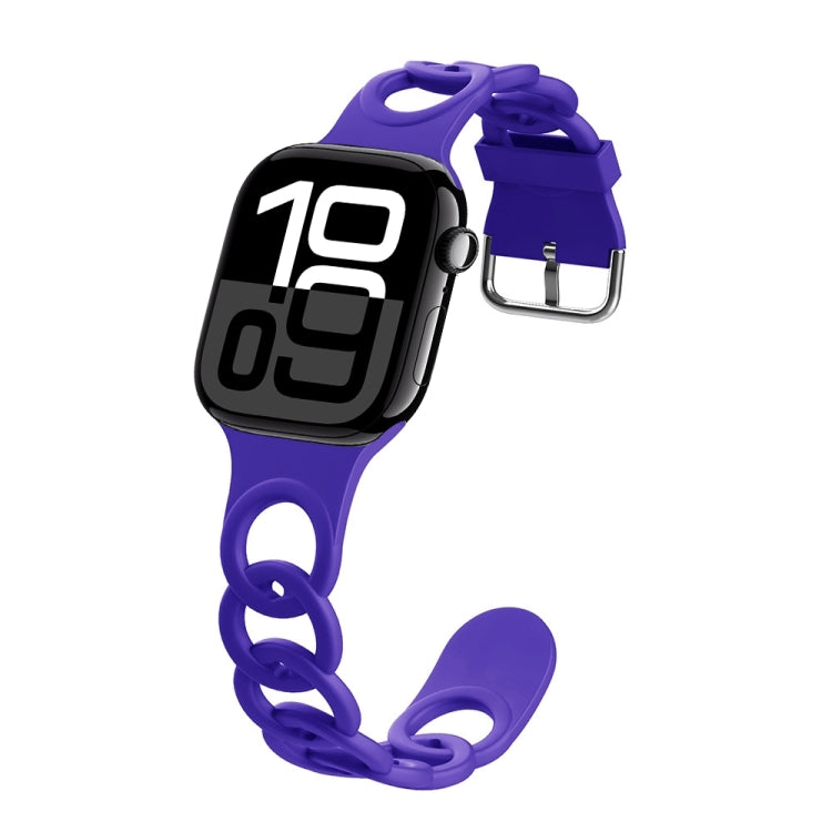 For Apple Watch Series 10 46mm Donut Hollow Silicone Watch Band(Dark Purple) - free shipping - PMc TechLife - Order now!