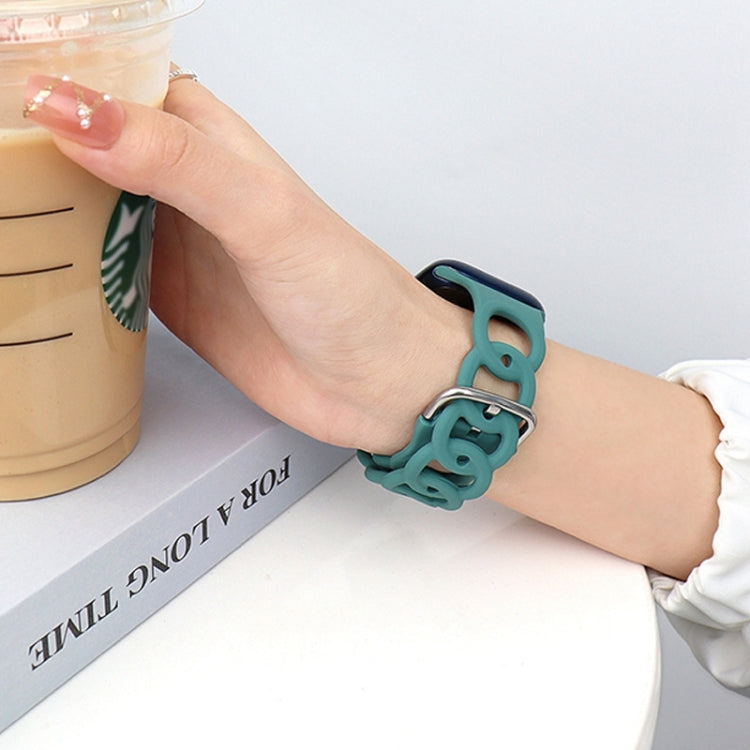 For Apple Watch Series 10 46mm Donut Hollow Silicone Watch Band(Pink Wine Red) - free shipping - PMc TechLife - Order now!