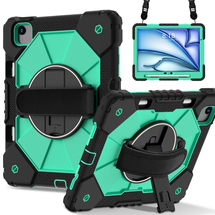 For iPad Air 11 2024 Contrast Color Robot Silicone Hybrid PC Tablet Case(Black Mint Green) - iPad Air 11 2024 Cases by PMC Jewellery | Online Shopping South Africa | PMC Jewellery | Buy Now Pay Later Mobicred