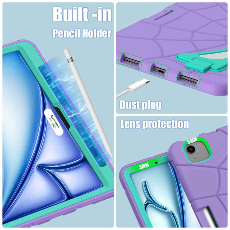 For iPad Air 11 2024 Silicone + PC Shockproof Protective Tablet Case(Purple Mint Green) - iPad Air 11 2024 Cases by PMC TechLife | Online Shopping South Africa | PMC TechLife | Buy Now Pay Later Mobicred