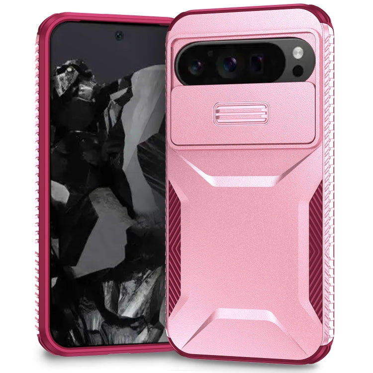 For Google Pixel 9 Pro XL Sliding Camshield Phone Case(Pink + Rose Red) - Google Cases by PMC Jewellery | Online Shopping South Africa | PMC Jewellery | Buy Now Pay Later Mobicred