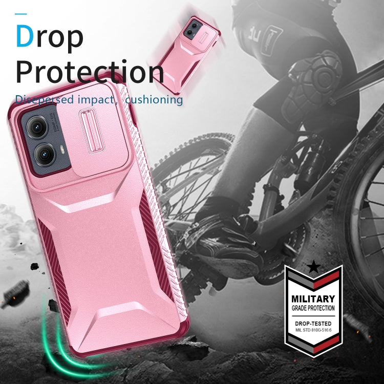 For Motorola Edge 5G 2024 Sliding Camshield Phone Case(Pink + Rose Red) - Motorola Cases by PMC Jewellery | Online Shopping South Africa | PMC Jewellery | Buy Now Pay Later Mobicred