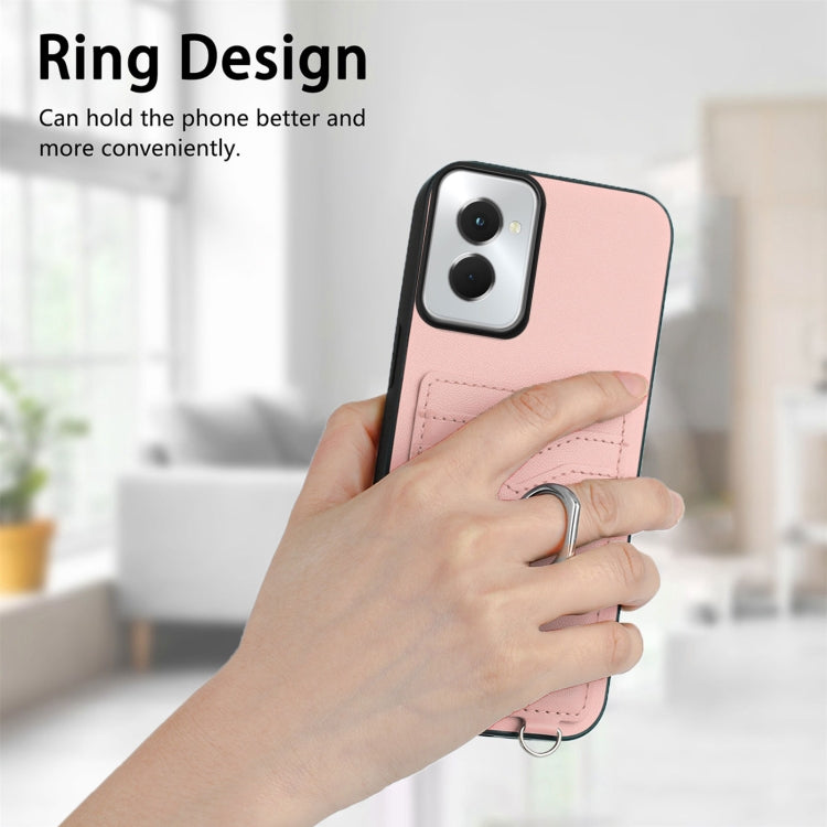 For Motorola Moto G Power 5G 2024 R20 Crossbody Rope Ring Card Holder Phone Case(Pink) - Motorola Cases by PMC Jewellery | Online Shopping South Africa | PMC Jewellery | Buy Now Pay Later Mobicred