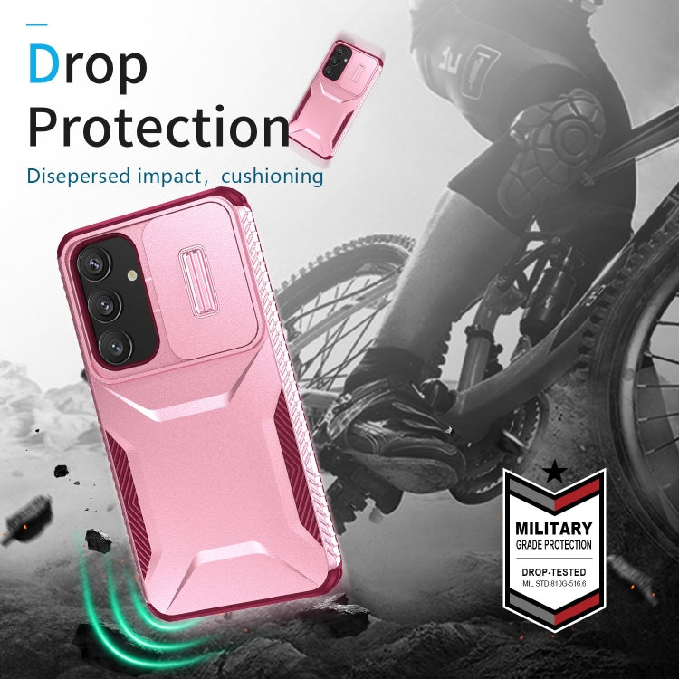 For Samsung Galaxy S25+ 5G / S24+ 5G Sliding Camshield Phone Case(Pink + Rose Red) - Galaxy S24+ 5G Cases by PMC Jewellery | Online Shopping South Africa | PMC Jewellery | Buy Now Pay Later Mobicred