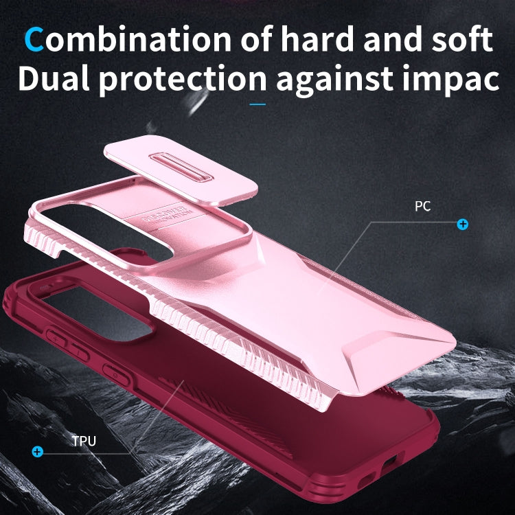 For Samsung Galaxy S25+ 5G / S24+ 5G Sliding Camshield Phone Case(Pink + Rose Red) - Galaxy S24+ 5G Cases by PMC Jewellery | Online Shopping South Africa | PMC Jewellery | Buy Now Pay Later Mobicred