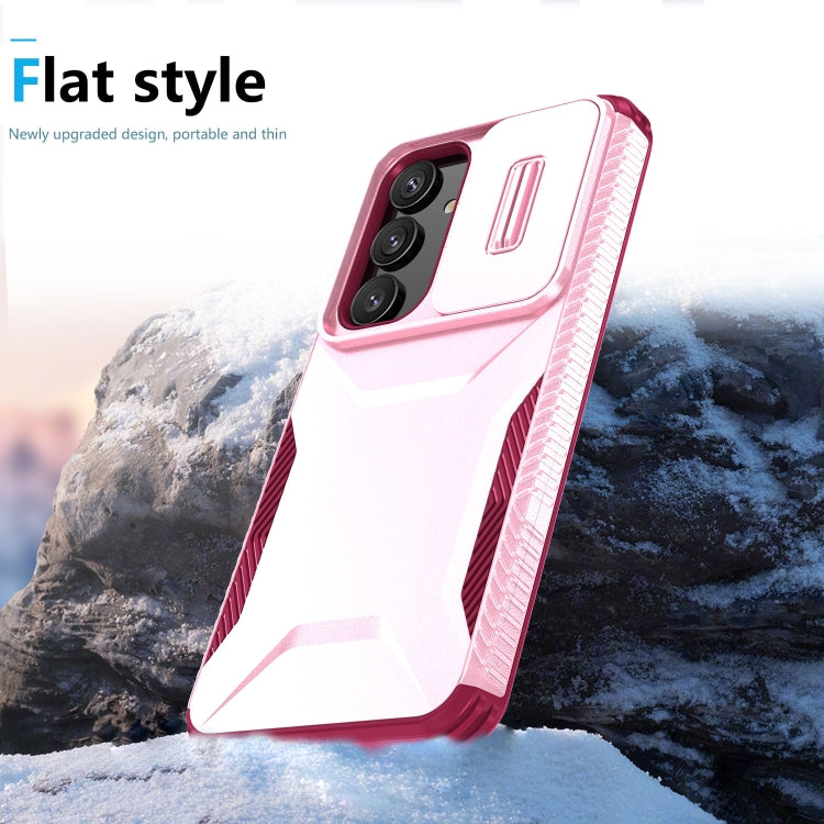 For Samsung Galaxy S25+ 5G / S24+ 5G Sliding Camshield Phone Case(Pink + Rose Red) - Galaxy S24+ 5G Cases by PMC Jewellery | Online Shopping South Africa | PMC Jewellery | Buy Now Pay Later Mobicred