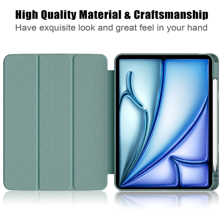 For iPad Air 11 2024 / Pro 11 2022 Acrylic 3-Fold Smart Leather Tablet Case(Deep Green) - iPad Air 11 2024 Cases by PMC Jewellery | Online Shopping South Africa | PMC Jewellery | Buy Now Pay Later Mobicred