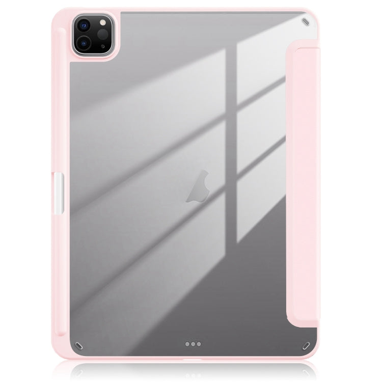 For iPad Air 11 2024 / Pro 11 2022 Acrylic 3-Fold Smart Leather Tablet Case(Pink) - iPad Air 11 2024 Cases by PMC Jewellery | Online Shopping South Africa | PMC Jewellery | Buy Now Pay Later Mobicred