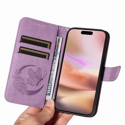 For iPhone 16 Plus Swallowtail Butterfly Embossed Leather Phone Case(Purple) - iPhone 16 Plus Cases by PMC Jewellery | Online Shopping South Africa | PMC Jewellery | Buy Now Pay Later Mobicred