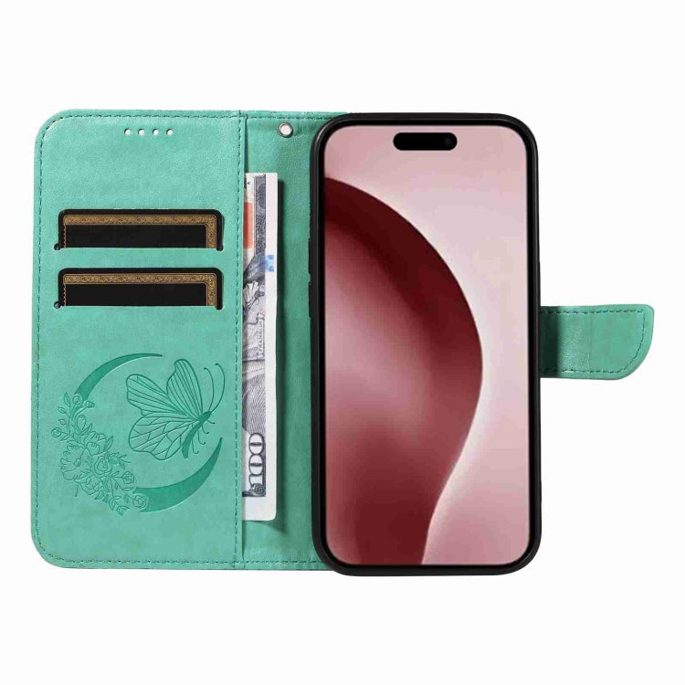 For iPhone 16 Pro Swallowtail Butterfly Embossed Leather Phone Case(Green) - iPhone 16 Pro Cases by PMC Jewellery | Online Shopping South Africa | PMC Jewellery | Buy Now Pay Later Mobicred