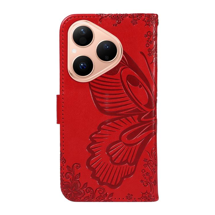For Huawei Pura 80 5G Swallowtail Butterfly Embossed Leather Phone Case(Red) - free shipping - PMC TechLife - Order now!