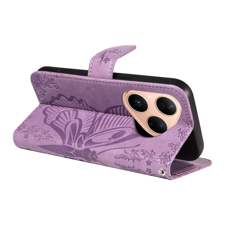 For Huawei Pura 80 5G Swallowtail Butterfly Embossed Leather Phone Case(Purple) - free shipping - PMC TechLife - Order now!