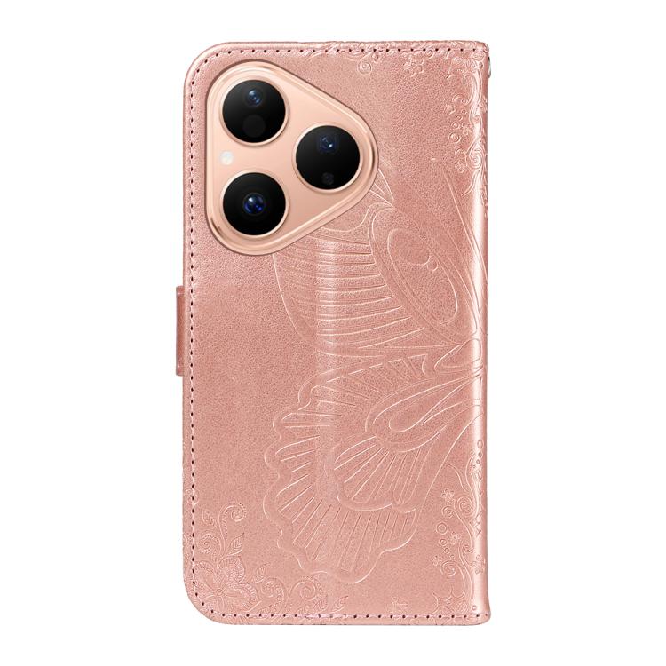For Huawei Pura 80 5G Swallowtail Butterfly Embossed Leather Phone Case(Rose Gold) - free shipping - PMC TechLife - Order now!