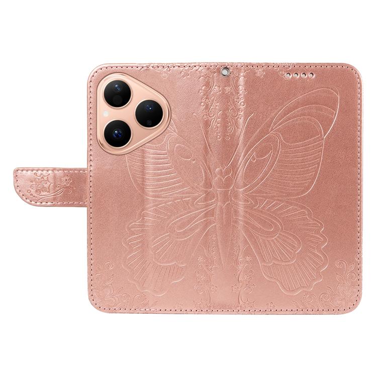 For Huawei Pura 80 5G Swallowtail Butterfly Embossed Leather Phone Case(Rose Gold) - free shipping - PMC TechLife - Order now!