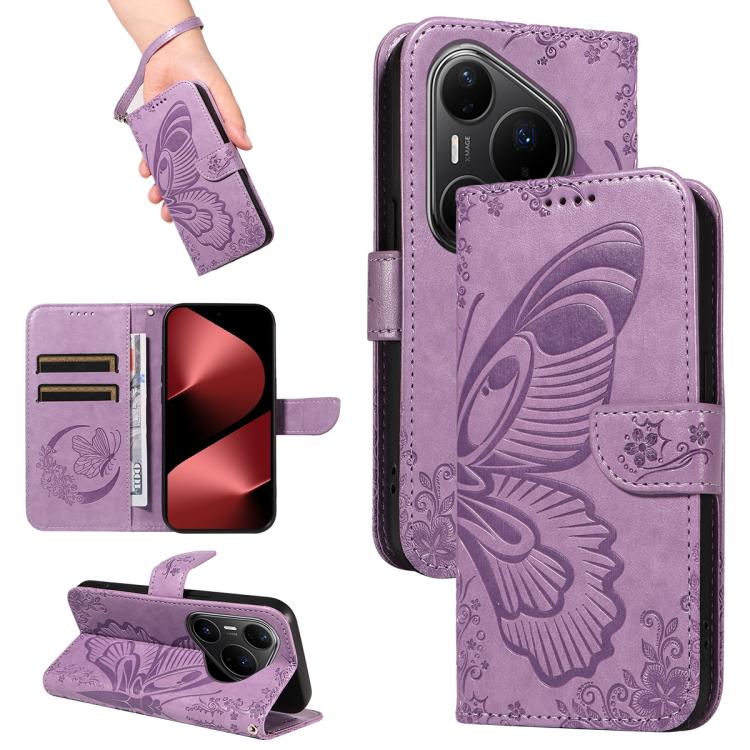For Huawei Pura 80 Pro 5G Swallowtail Butterfly Embossed Leather Phone Case(Purple) - free shipping - PMC TechLife - Order now!