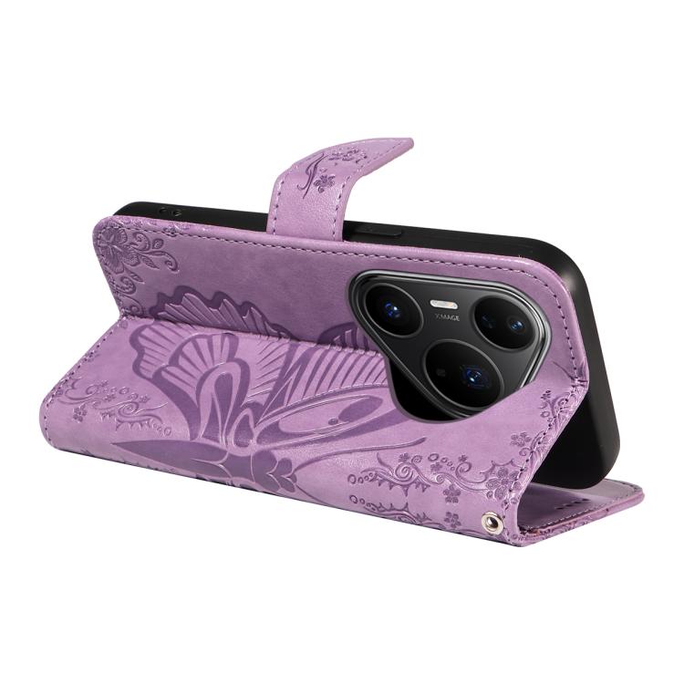 For Huawei Pura 80 Pro 5G Swallowtail Butterfly Embossed Leather Phone Case(Purple) - free shipping - PMC TechLife - Order now!