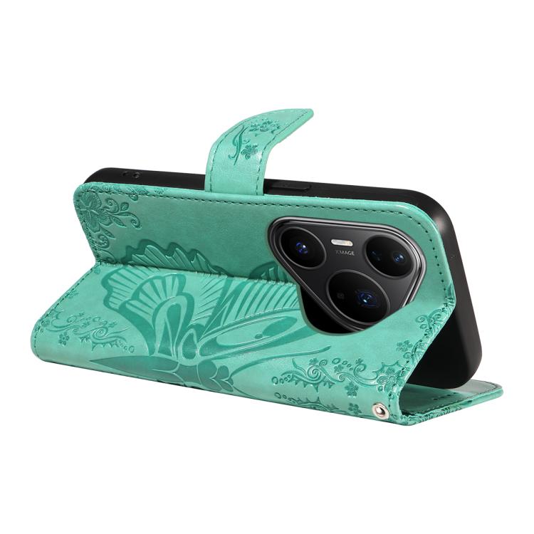 For Huawei Pura 80 Pro 5G Swallowtail Butterfly Embossed Leather Phone Case(Green) - free shipping - PMC TechLife - Order now!